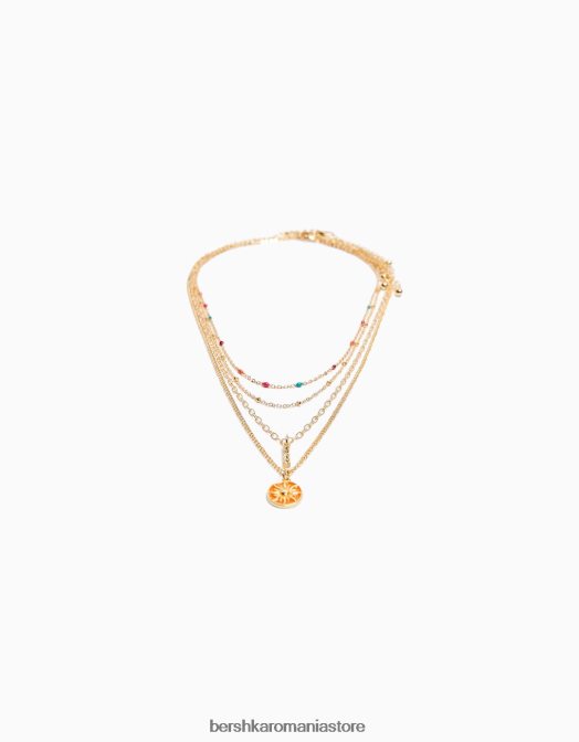 Bershka femei set de 4 coliere cu margele aur Z86D2483 accesorii