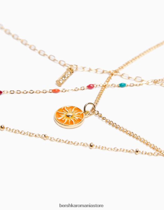 Bershka femei set de 4 coliere cu margele aur Z86D2483 accesorii
