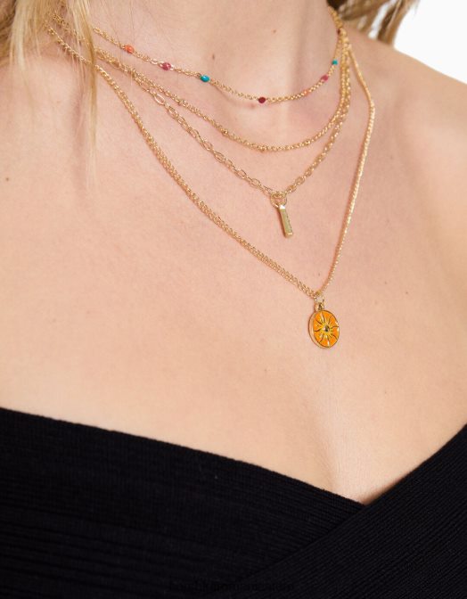 Bershka femei set de 4 coliere cu margele aur Z86D2483 accesorii