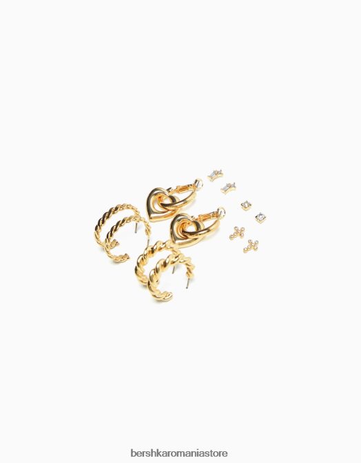 Bershka femei set de 6 cercei cerc impletiti cu farmec inima aur Z86D2492 accesorii
