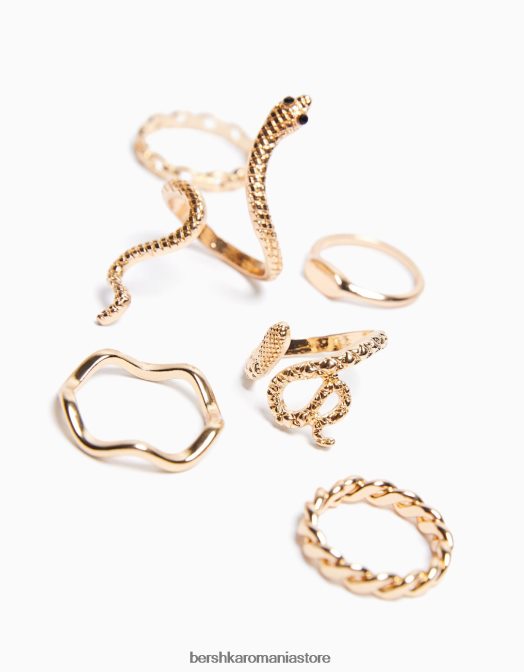 Bershka femei set de 6 inele de sarpe aur Z86D2521 accesorii