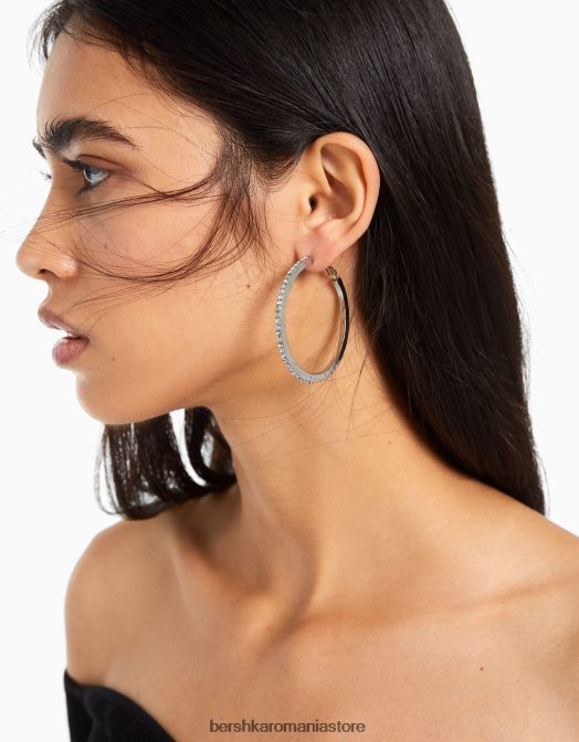 Bershka femei set de 6 perechi de cercei cu cerc in cascada argint Z86D2462 accesorii