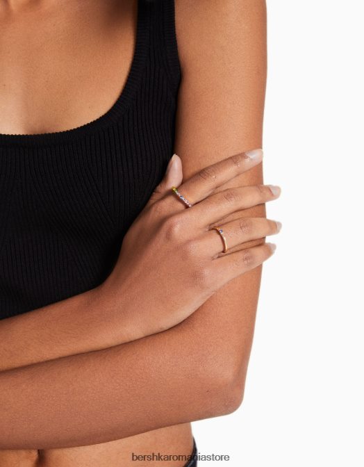 Bershka femei set de 7 inele cu libelule din strass aur Z86D2498 accesorii