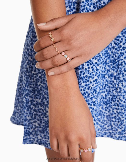 Bershka femei set de 7 inele email cu margele aur Z86D2528 accesorii