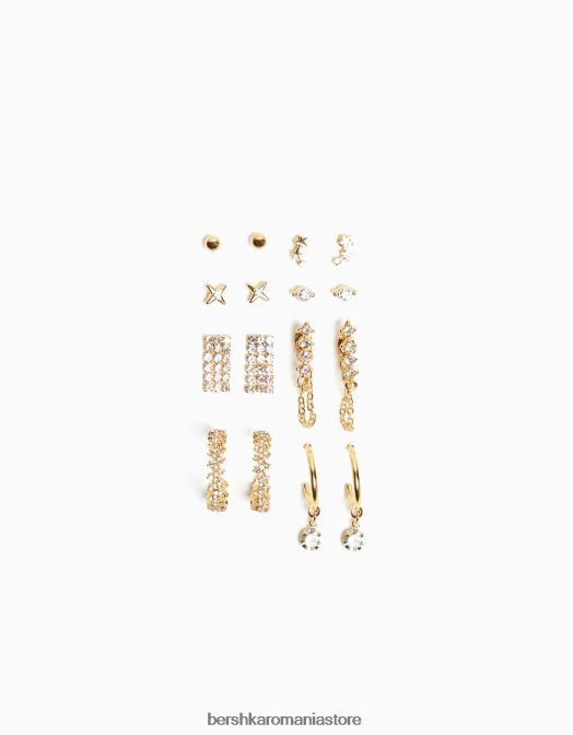 Bershka femei set de 8 cercei cu cerc cu strass nu spăla Z86D2490 accesorii