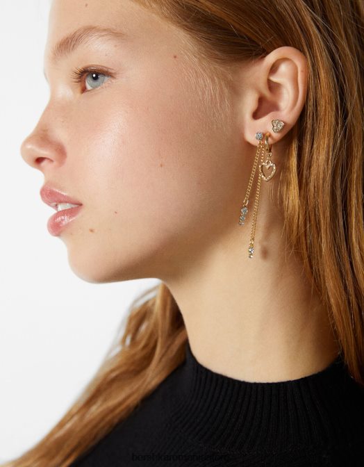 Bershka femei set de 9 cercei cu bijuterie aur Z86D2505 accesorii