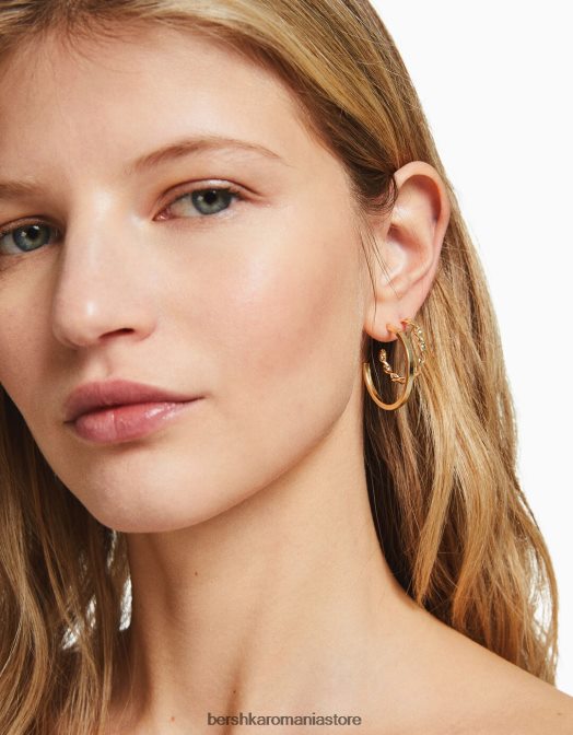 Bershka femei set de 9 cercei cu cerc cu strass aur Z86D2473 accesorii