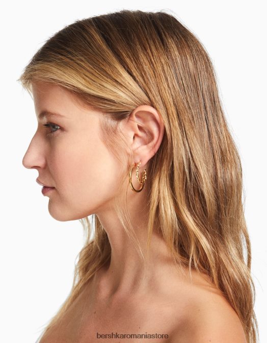 Bershka femei set de 9 cercei cu cerc cu strass aur Z86D2473 accesorii
