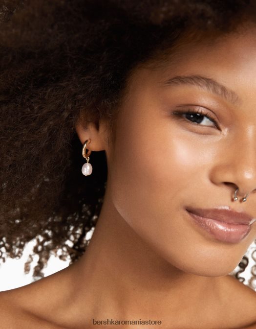 Bershka femei set de 9 cercei cu cerc cu strass si perle artificiale aur Z86D2470 accesorii