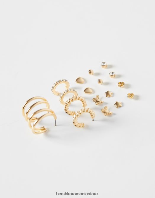 Bershka femei set de 9 cercei cu inimă aur Z86D2474 accesorii