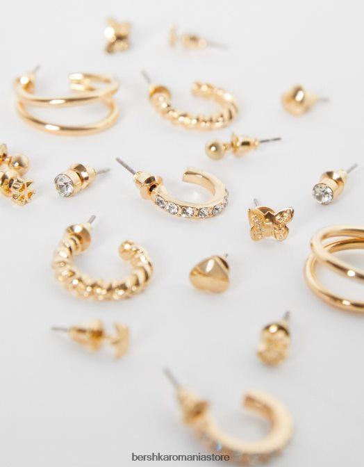 Bershka femei set de 9 cercei cu inimă aur Z86D2474 accesorii