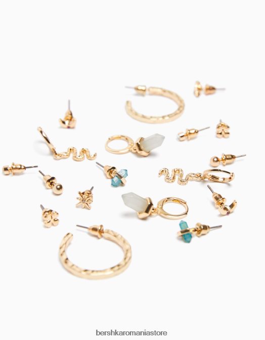 Bershka femei set de 9 cercei de sarpe aur Z86D2471 accesorii