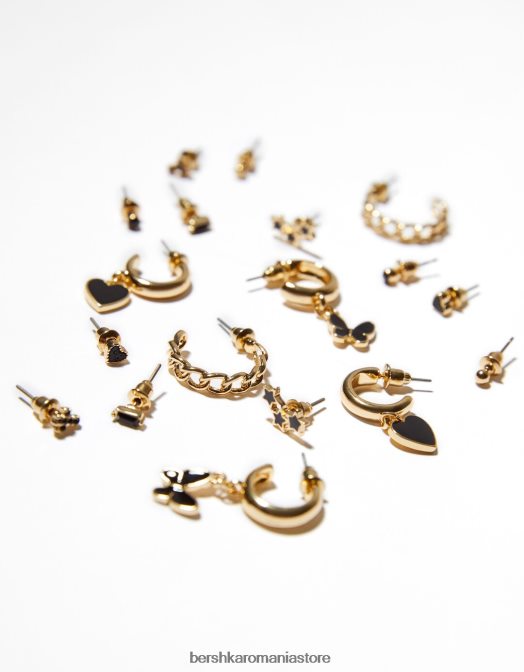Bershka femei set de 9 cercei inimă și fluture aur Z86D2504 accesorii