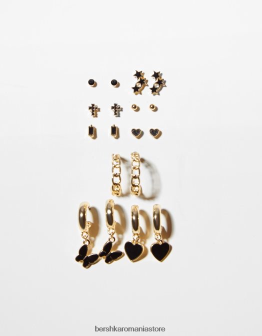 Bershka femei set de 9 cercei inimă și fluture aur Z86D2504 accesorii