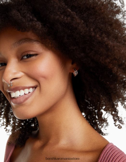 Bershka femei set de 9 cercei minimalisti argint Z86D2468 accesorii