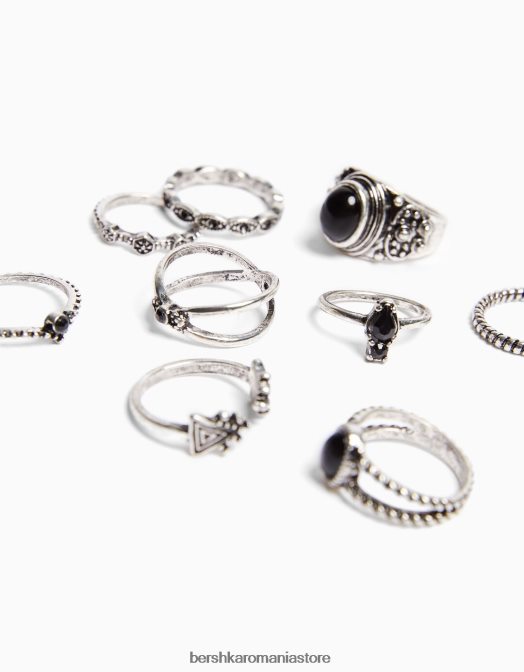 Bershka femei set de 9 inele boho argint Z86D2486 accesorii