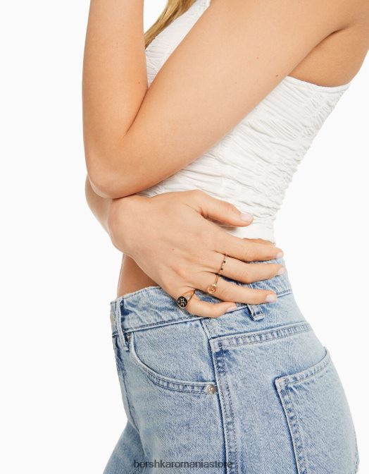 Bershka femei set de 9 inele de soare cu strass aur Z86D2522 accesorii