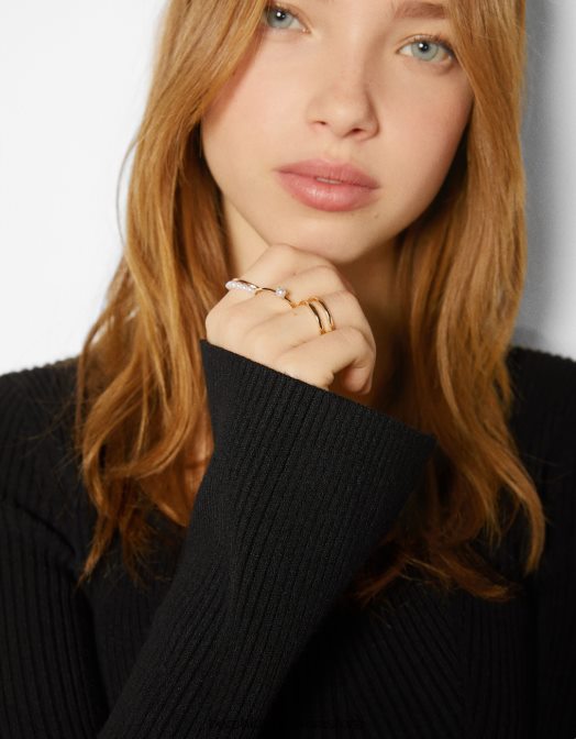 Bershka femei set de 9 inele fluture și cruce aur Z86D2475 accesorii