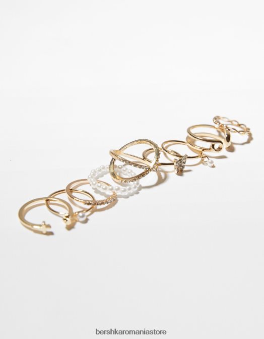 Bershka femei set de 9 inele fluture și cruce aur Z86D2475 accesorii