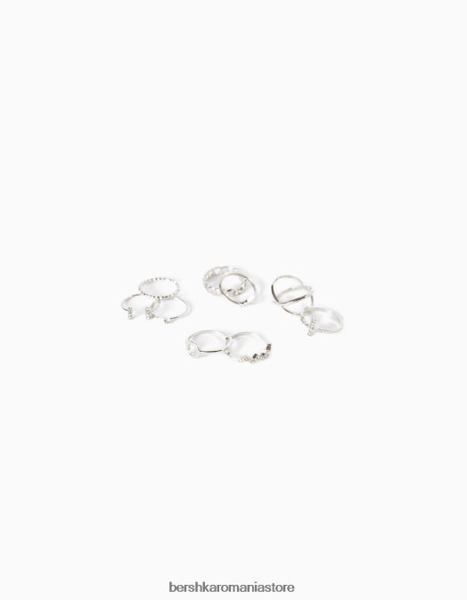 Bershka femei set de 9 inele unele cu pietre pretioase argint Z86D2518 accesorii