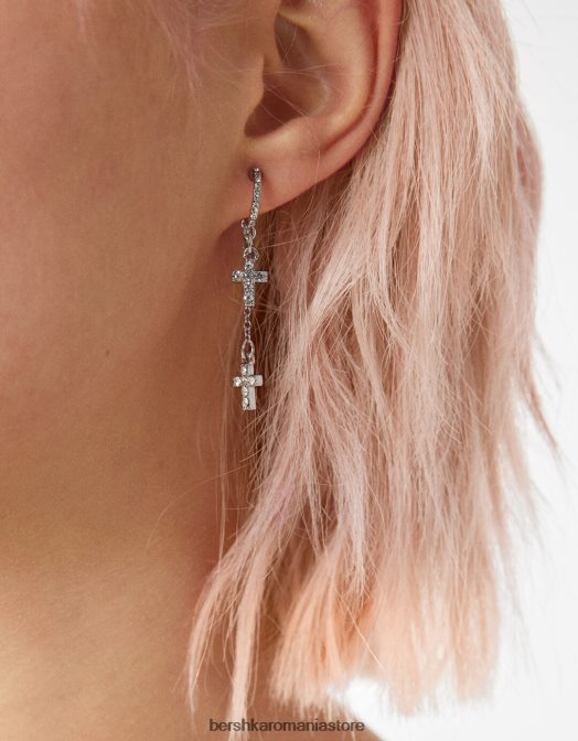 Bershka femei set de 9 perechi de cercei cruce argint Z86D2515 accesorii