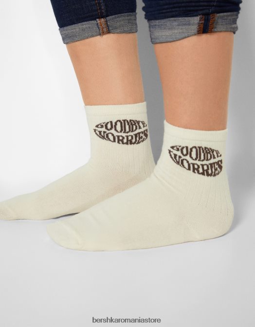 Bershka femei Pachet de 3 șosete retro maro Z86D2587 accesorii