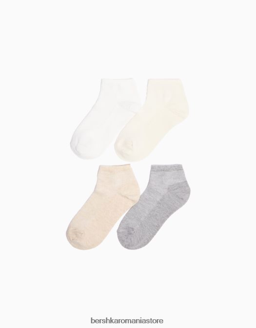Bershka femei Pachet de 4 șosete la gleznă nisip Z86D2590 accesorii