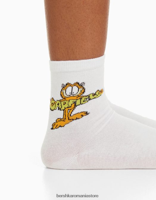 Bershka femei garfield pachet de 3 șosete brodate verde Z86D2074 accesorii