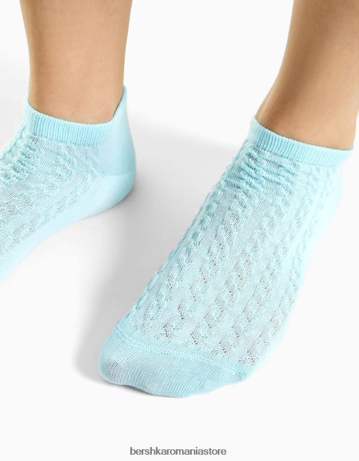 Bershka femei pachet de 3 șosete texturate albastru deschis Z86D2591 accesorii