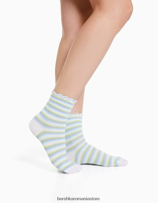 Bershka femei pachet de 3 perechi de șosete brodate verde Z86D2598 accesorii