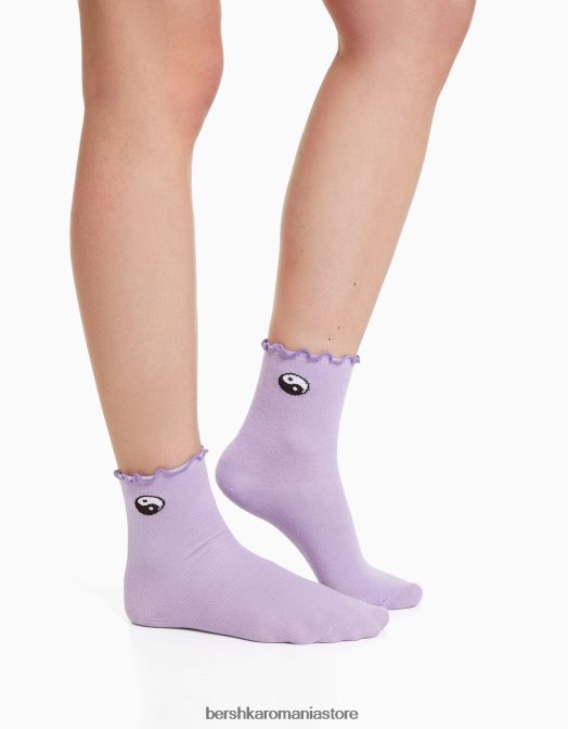 Bershka femei pachet de 3 perechi de șosete brodate verde Z86D2598 accesorii