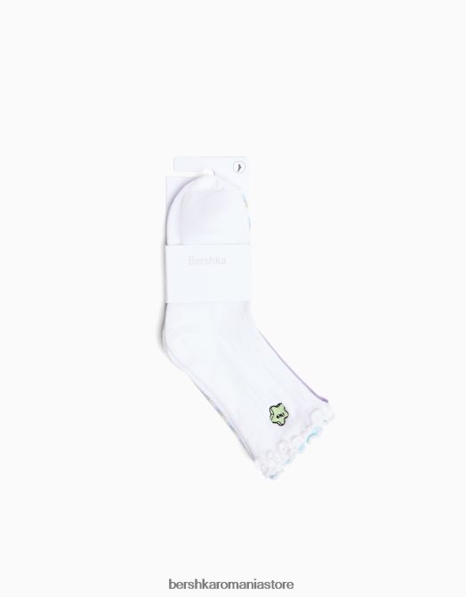 Bershka femei pachet de 3 perechi de șosete brodate verde Z86D2598 accesorii