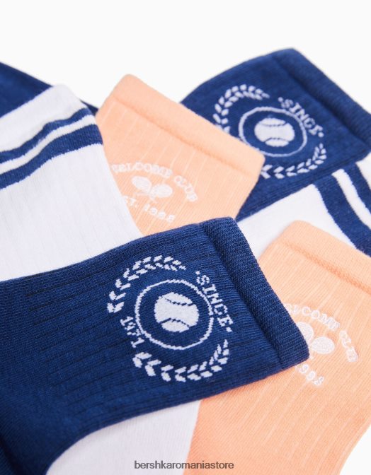 Bershka femei pachet de 3 perechi de șosete sport portocale Z86D2593 accesorii