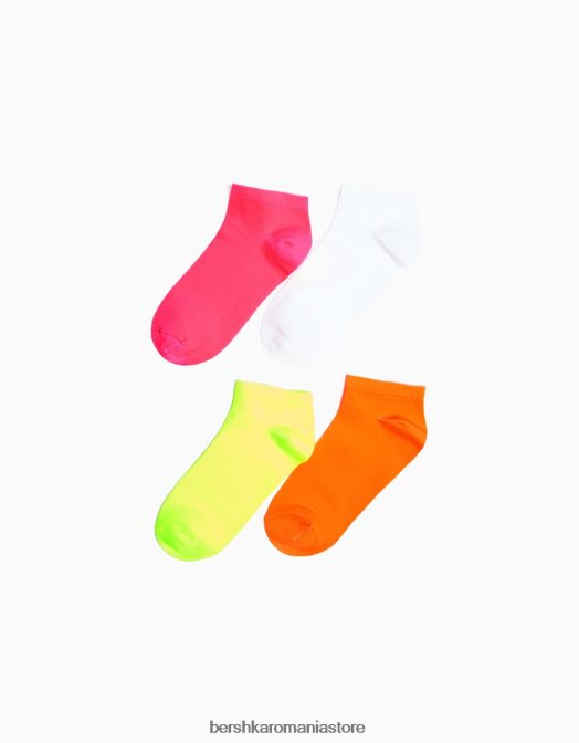 Bershka femei pachet de 4 șosete brodate galben Z86D2589 accesorii