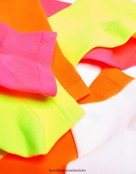 Bershka femei pachet de 4 șosete brodate galben Z86D2589 accesorii