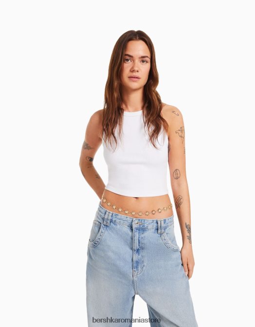 Bershka femei centura cu garnitura de lant aur Z86D2554 accesorii