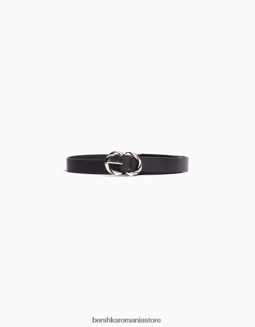 Bershka femei centura subtire cu catarama dubla nu spăla Z86D2553 accesorii