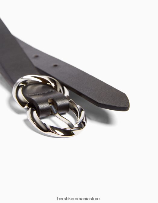 Bershka femei centura subtire cu catarama dubla nu spăla Z86D2553 accesorii