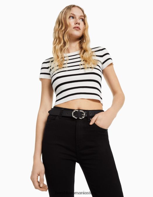 Bershka femei centura subtire cu catarama dubla nu spăla Z86D2553 accesorii