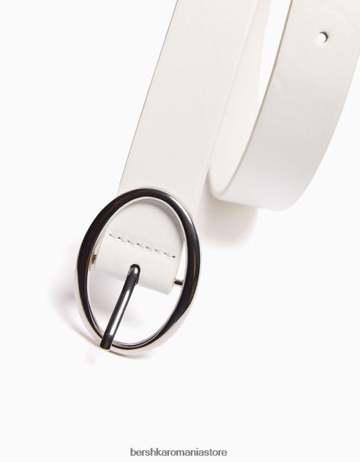 Bershka femei curea din piele artificială simplă alb Z86D2537 accesorii