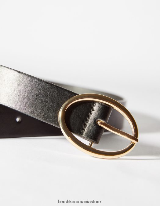 Bershka femei curea din piele artificială simplă negru Z86D2536 accesorii