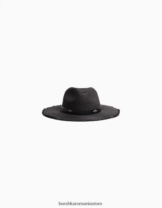 Bershka femei pălărie cu detaliu din piele artificială negru Z86D1859 accesorii