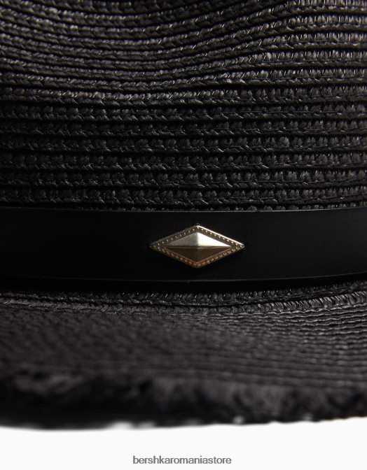 Bershka femei pălărie cu detaliu din piele artificială negru Z86D1859 accesorii