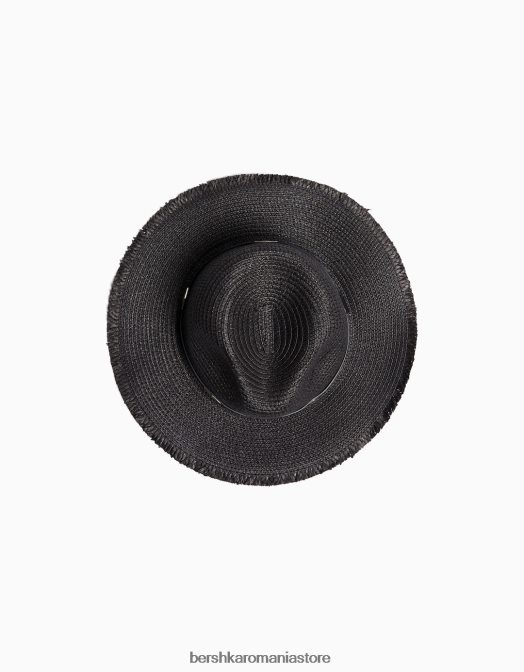 Bershka femei pălărie cu detaliu din piele artificială negru Z86D1859 accesorii