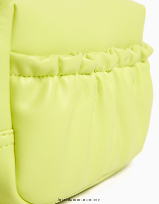 Bershka femei Geantă crossbody din piele artificială cu detaliu fluture lămâie verde Z86D2407 accesorii