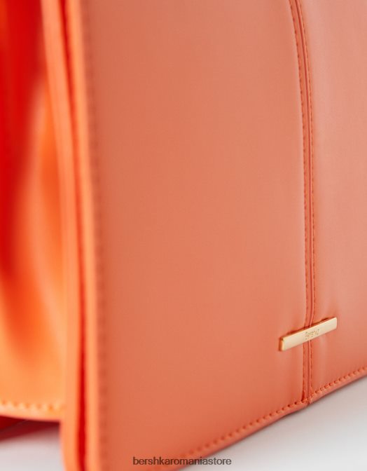 Bershka femei clutch acordeon cu lant portocale Z86D2404 accesorii