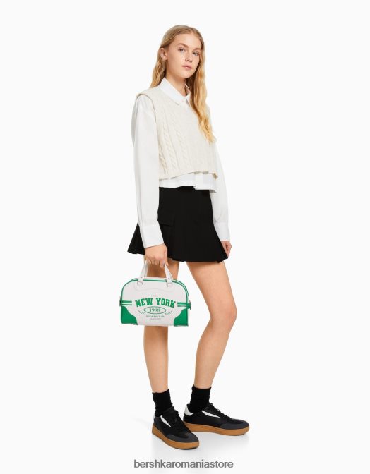 Bershka femei geantă de bowling retro alb Z86D2360 accesorii