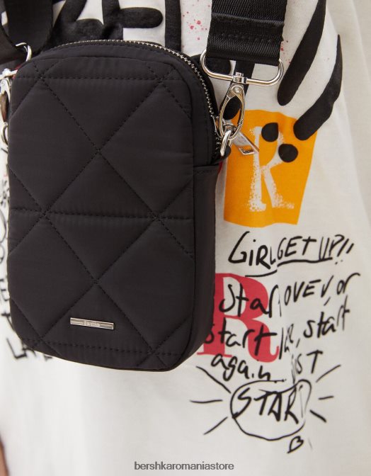 Bershka femei geantă matlasată pentru telefonul mobil negru Z86D2419 accesorii
