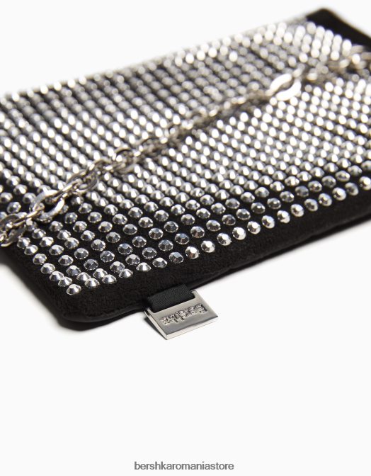 Bershka femei geantă pentru telefon mobil cu lanț negru Z86D1862 accesorii