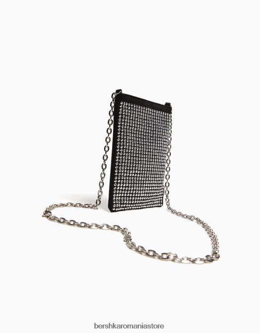 Bershka femei geantă pentru telefon mobil cu lanț negru Z86D1862 accesorii